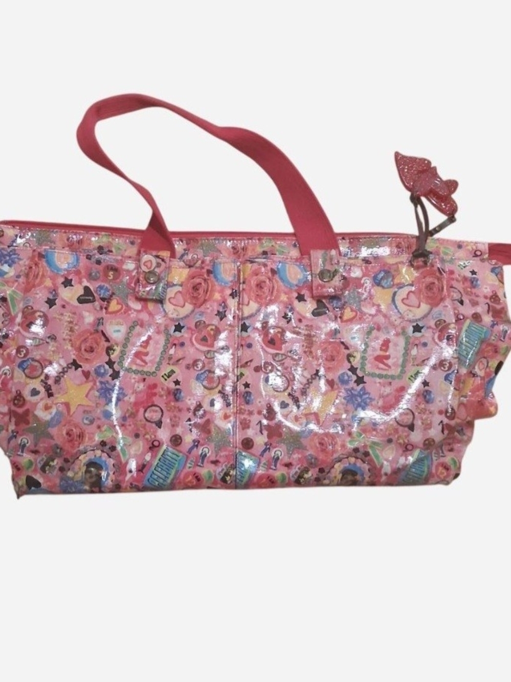 Fiorucci Pink Floral Heart Print Tote